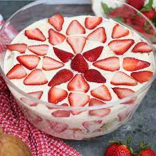 strawberry t with pound cake a