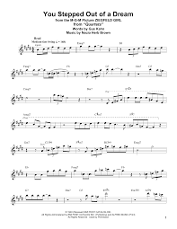 You Stepped Out Of A Dream Tenor Sax Transcription Sheet Music