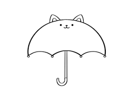 black and white cute cat umbrella