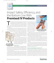 Impact Safety Efficiency And The Bottom Line With Premixed Iv