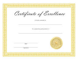 4 Free Sample Certificate Of Excellence Templates