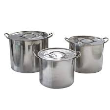 3 piece stainless steel stock pot set