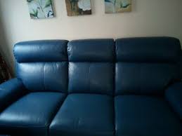 dfs blue leather 3 seater manual
