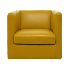 Our fabulous canary yellow club chair is the perfect chair for brightening up any room. Cute Yellow Leather Swivel Chair El Dorado Furniture