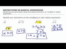 Restrictions On Radical Expressions