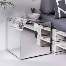 Bedside Table Side Table Mirrored Glass