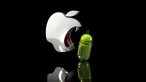 hd wallpaper android and apple logo