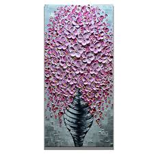 Canvas Knife Painting Hand Painted Pink