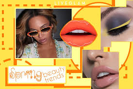 spring makeup with yellow and orange