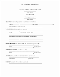 Resume Sheets To Fill In Awesome 9 Blank Resume Forms To