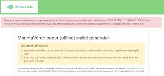 Only use the advanced options if you are an advanced user! Monetaverde Paper Wallet Cryptunit