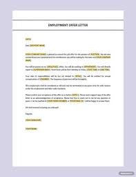 employment offer letter template 13