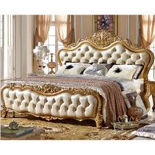 French Style Antique Design King Luxury Size Wood Genuine Leather Bed Buy King Size Bed Genuine Leather Bed Luxury Leather Bed Product On