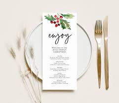 christmas menu templates you can create