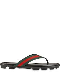 gucci web and leather sandal