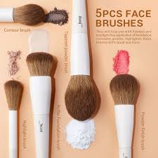 jessup 15pcs professional makeup brushes make up brush set cosmetics tools eye liner shader wood handle natural synthetic hair black silver t177