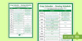Sowing Schedule For Crops Gardening