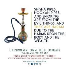 Smoking shisha is haram (prohibited) because it is an obnoxious habit and includes many q: Yumni Smoking Shisha Hookah Pipe Is Haram The Facebook