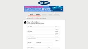 If you apply on old navy's website, you have to use your discount at oldnavy.com by a certain date noted on the old navy credit card website. 2