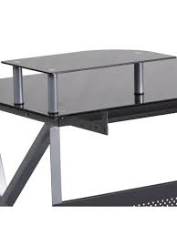 Our stylish, high quality collection features cutting edge materials ranging from the latest textured woodgrains to various color glass tops featured on our italian glass desk series. Flash Furniture Contemporary Glass Computer Desk Black Office Depot