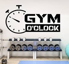 Gym O Clock Wall Decal Gym Wall Decor