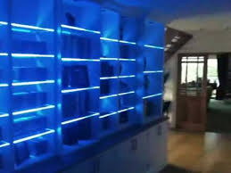 Colour Changing Led Lights On A Bookcase With Glass Shelves Youtube