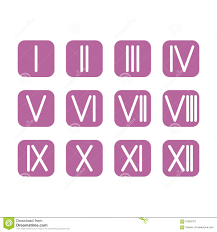 Set Roman Numerals 1 12 Icon Vector Stock Vector