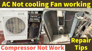 fan working split ac compressor
