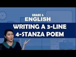 write a 4 stanza poem grade 6 lesson