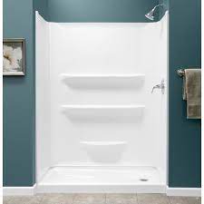 Learn about the types of showers, including enclosures and water delivery systems. Style Selections Style Selections 54x27 White 2 Piece Alcove Shower Kit Common 54 In X 30 In Actual 54 In X 27 In In The Shower Stalls Enclosures Department At Lowes Com