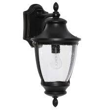Whether you need security lights, ambient lighting for a particular area in your yard, or light fixtures to accessorize your home's exterior. Home Decorators Collection Wilkerson 1 Light Black Outdoor Wall Lantern Sconce 23453 The Home Depot