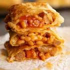 baked beans and pork sausage pasties