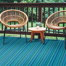 Teal Cabana Stripes Versatile Indoor