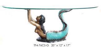 Mermaid W Glass Top Cocktail Table