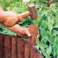 Wooden Fixing Peg Garden Border