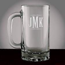 Monogrammed Glass Beer Mug