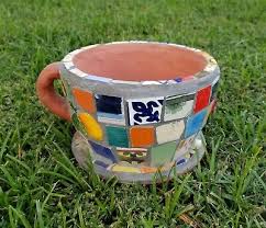 Mosaic Cup Planter Mosaic Cup Pot