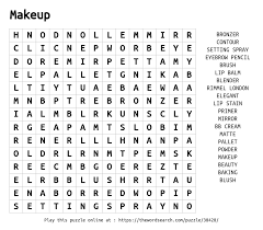 word search on makeup