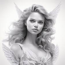 stunning angel makeup woman with