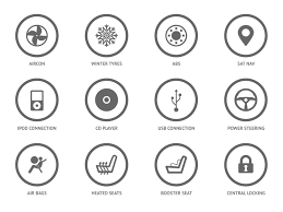 Car Features Icons By Mike Mellor On