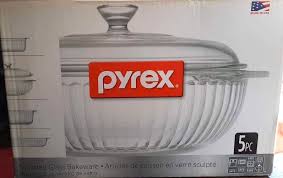 Pyrex Sculpted Glass Bakeware Set 5pc