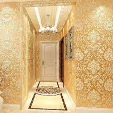 Jual Golden 3d Embossed Wallpaper For