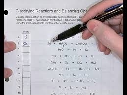 Classifying And Balancing Reactions