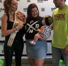 Welcome to the world roux, the. ð•„ð•–ð•ð•šð•¤ð•¤ð•' On Twitter Becky Lynch And Babies Love How The Babies Mom Is Wearing A Seth Rollins Shirt Haha Cuuute