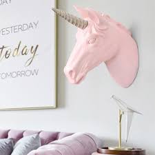 Unicorn Resin Wall Decor Pink White