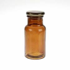 Small Antique Apothecary Jar Amber