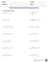 Algebra 2 Worksheets Exponential And