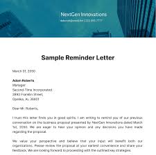 free reminder letter templates