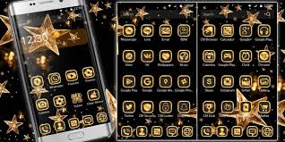 Gold Star Theme Wallpaper Lux Black