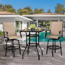 Vingli Black Metal Outdoor Bar Table